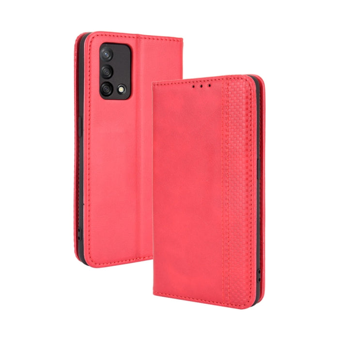 Hebilla magnética Retro Crazy Horse Texture Funda de cuero con tapa horizontal con soporte y ranuras para tarjetas y marco de fotos, For OPPO A54 5G / A74 5G / A93 5G, For OPPO A55 5G / A53s 5G, For OPPO A74 4G / F19 4G                                 ...