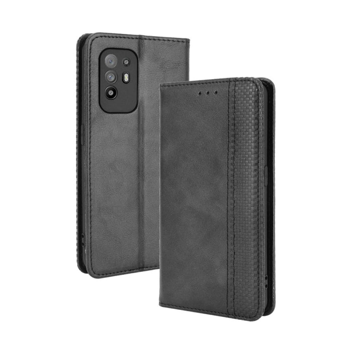 Hebilla magnética Retro Crazy Horse Texture Funda de cuero con tapa horizontal con soporte y ranuras para tarjetas y marco de fotos, For OPPO A54 5G / A74 5G / A93 5G, For OPPO A55 5G / A53s 5G, For OPPO A74 4G / F19 4G                                 ...