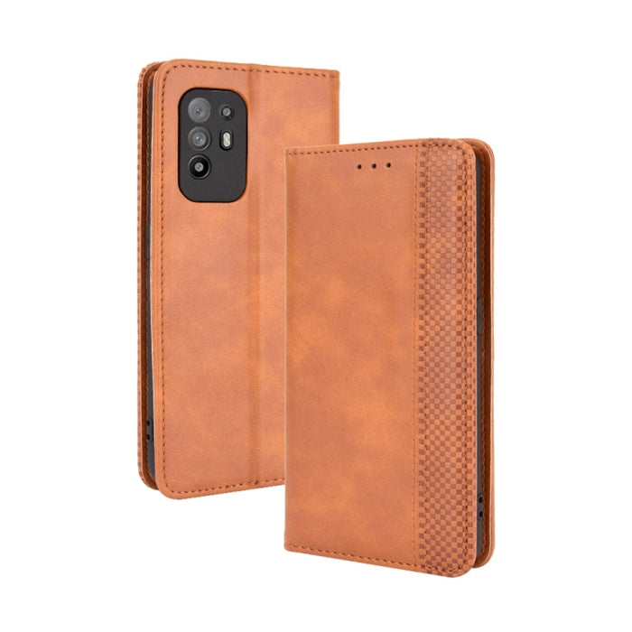 Hebilla magnética Retro Crazy Horse Texture Funda de cuero con tapa horizontal con soporte y ranuras para tarjetas y marco de fotos, For OPPO A54 5G / A74 5G / A93 5G, For OPPO A55 5G / A53s 5G, For OPPO A74 4G / F19 4G                                 ...