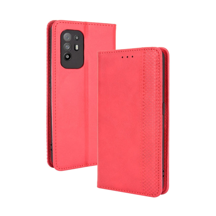 Hebilla magnética Retro Crazy Horse Texture Funda de cuero con tapa horizontal con soporte y ranuras para tarjetas y marco de fotos, For OPPO A54 5G / A74 5G / A93 5G, For OPPO A55 5G / A53s 5G, For OPPO A74 4G / F19 4G                                 ...
