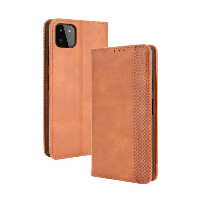Hebilla magnética Retro Crazy Horse Texture Funda de cuero con tapa horizontal con soporte y ranuras para tarjetas y marco de fotos, For OPPO A54 5G / A74 5G / A93 5G, For OPPO A55 5G / A53s 5G, For OPPO A74 4G / F19 4G                                 ...
