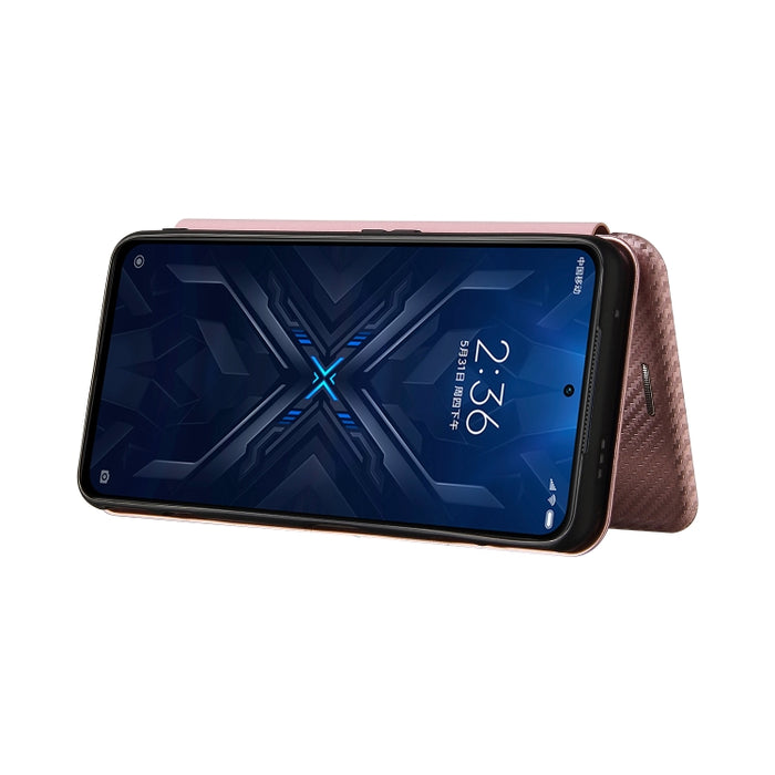 Textura de fibra de carbono Flip horizontal magnético TPU + PC + Funda de cuero PU con ranura para tarjeta, For Xiaomi Black Shark 4 / 4 Pro, For Samsung Galaxy A82 5G /Quantum 2