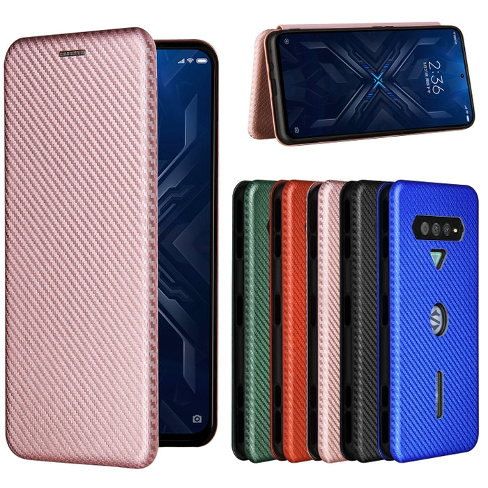Textura de fibra de carbono Flip horizontal magnético TPU + PC + Funda de cuero PU con ranura para tarjeta, For Xiaomi Black Shark 4 / 4 Pro, For Samsung Galaxy A82 5G /Quantum 2