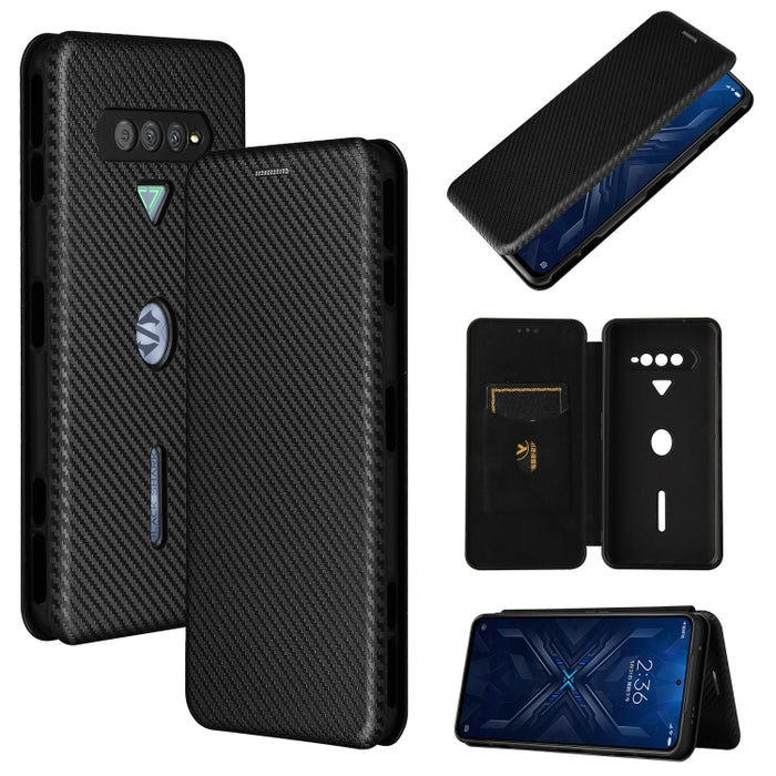 Textura de fibra de carbono Flip horizontal magnético TPU + PC + Funda de cuero PU con ranura para tarjeta, For Xiaomi Black Shark 4 / 4 Pro, For Samsung Galaxy A82 5G /Quantum 2