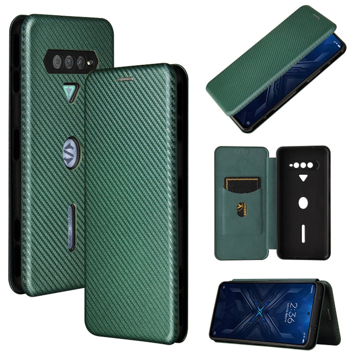 Textura de fibra de carbono Flip horizontal magnético TPU + PC + Funda de cuero PU con ranura para tarjeta, For Xiaomi Black Shark 4 / 4 Pro, For Samsung Galaxy A82 5G /Quantum 2