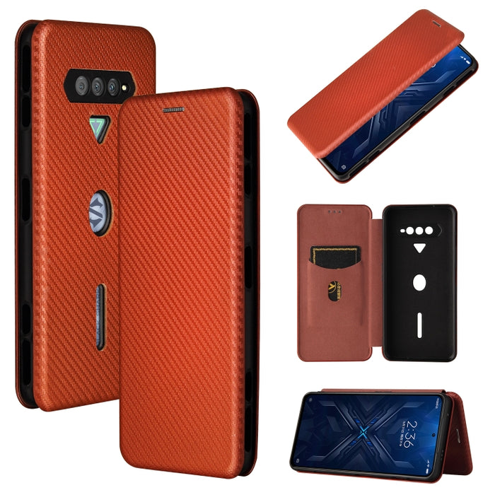 Textura de fibra de carbono Flip horizontal magnético TPU + PC + Funda de cuero PU con ranura para tarjeta, For Xiaomi Black Shark 4 / 4 Pro, For Samsung Galaxy A82 5G /Quantum 2