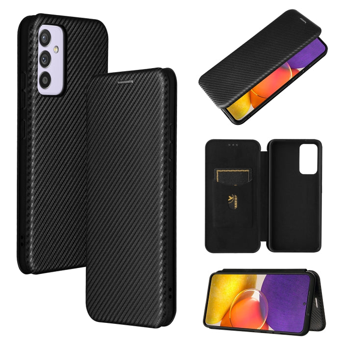 Textura de fibra de carbono Flip horizontal magnético TPU + PC + Funda de cuero PU con ranura para tarjeta, For Xiaomi Black Shark 4 / 4 Pro, For Samsung Galaxy A82 5G /Quantum 2