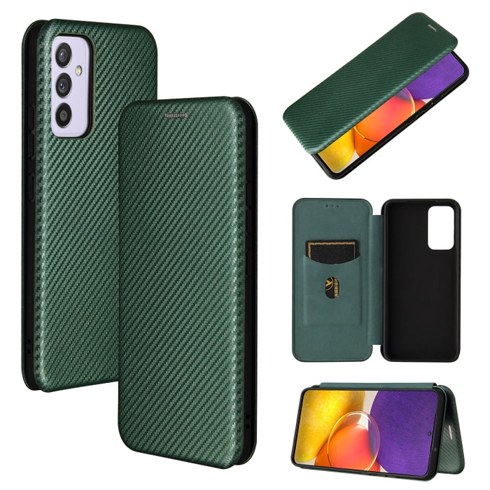 Textura de fibra de carbono Flip horizontal magnético TPU + PC + Funda de cuero PU con ranura para tarjeta, For Xiaomi Black Shark 4 / 4 Pro, For Samsung Galaxy A82 5G /Quantum 2
