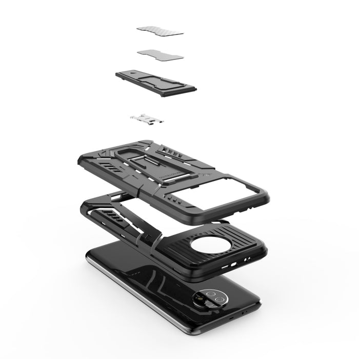 War Chariot Series Armor Todo incluido a prueba de golpes PC + TPU Funda protectora con soporte invisible, For Xiaomi Redmi Note 9 5G, For Xiaomi Redmi Note 9S, For Samsung Galaxy S21+ 5G