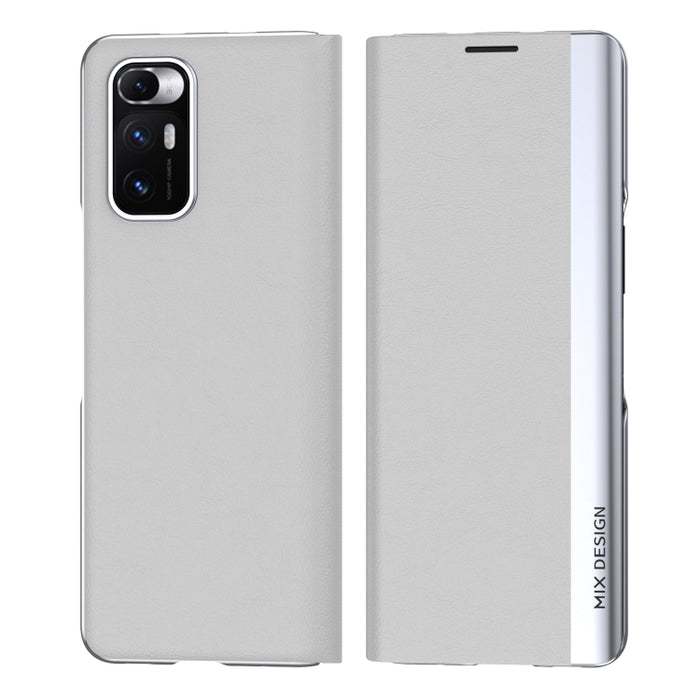 Estuche de cuero con tapa horizontal galvanizada con soporte, For Xiaomi Mix Fold