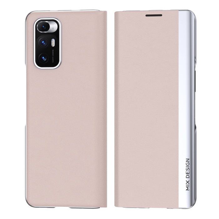 Estuche de cuero con tapa horizontal galvanizada con soporte, For Xiaomi Mix Fold