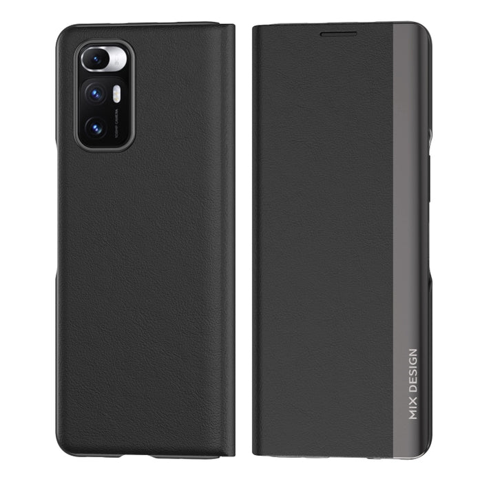 Estuche de cuero con tapa horizontal galvanizada con soporte, For Xiaomi Mix Fold