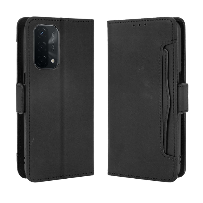 Estuche de cuero con tapa horizontal con patrón de piel de becerro con soporte y ranuras para tarjetas y marco de fotos, For OPPO A54 5G / A74 5G / A93 5G, For OPPO A55 5G / A53s 5G, For OPPO A74 4G / F19 4G, For OPPO A94 5G / Reno5Z 5G / F19 Pro+ 5G  ...