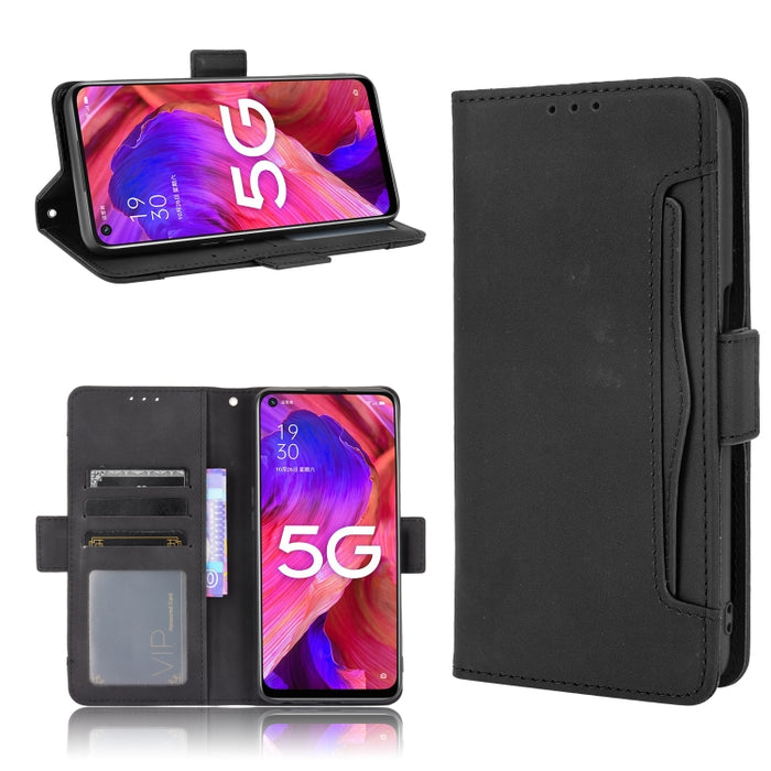 Estuche de cuero con tapa horizontal con patrón de piel de becerro con soporte y ranuras para tarjetas y marco de fotos, For OPPO A54 5G / A74 5G / A93 5G, For OPPO A55 5G / A53s 5G, For OPPO A74 4G / F19 4G, For OPPO A94 5G / Reno5Z 5G / F19 Pro+ 5G  ...