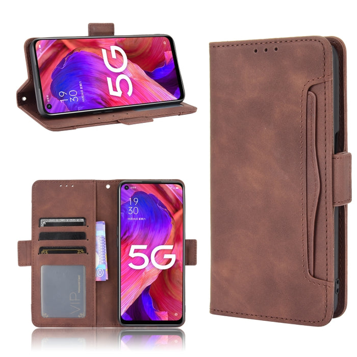 Estuche de cuero con tapa horizontal con patrón de piel de becerro con soporte y ranuras para tarjetas y marco de fotos, For OPPO A54 5G / A74 5G / A93 5G, For OPPO A55 5G / A53s 5G, For OPPO A74 4G / F19 4G, For OPPO A94 5G / Reno5Z 5G / F19 Pro+ 5G  ...