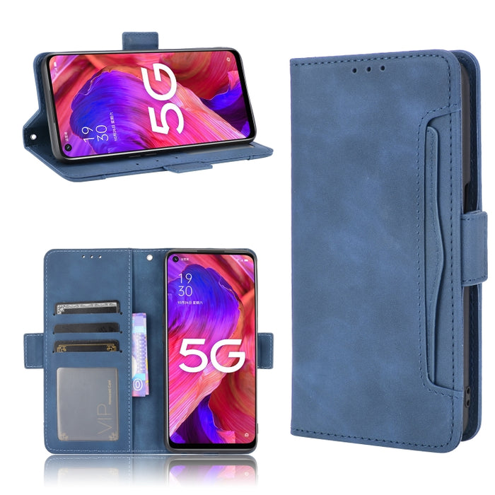 Estuche de cuero con tapa horizontal con patrón de piel de becerro con soporte y ranuras para tarjetas y marco de fotos, For OPPO A54 5G / A74 5G / A93 5G, For OPPO A55 5G / A53s 5G, For OPPO A74 4G / F19 4G, For OPPO A94 5G / Reno5Z 5G / F19 Pro+ 5G  ...