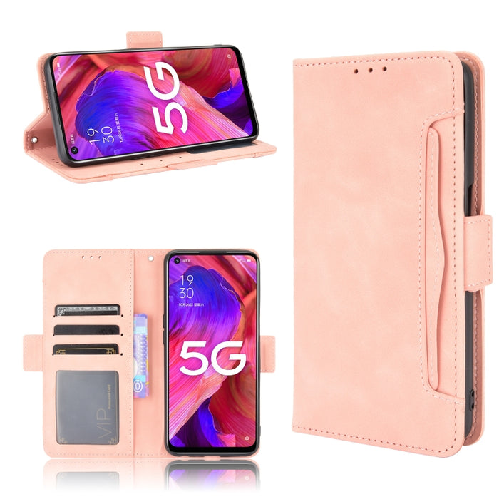 Estuche de cuero con tapa horizontal con patrón de piel de becerro con soporte y ranuras para tarjetas y marco de fotos, For OPPO A54 5G / A74 5G / A93 5G, For OPPO A55 5G / A53s 5G, For OPPO A74 4G / F19 4G, For OPPO A94 5G / Reno5Z 5G / F19 Pro+ 5G  ...