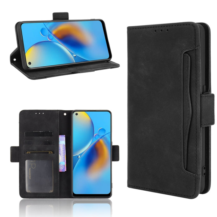 Estuche de cuero con tapa horizontal con patrón de piel de becerro con soporte y ranuras para tarjetas y marco de fotos, For OPPO A54 5G / A74 5G / A93 5G, For OPPO A55 5G / A53s 5G, For OPPO A74 4G / F19 4G, For OPPO A94 5G / Reno5Z 5G / F19 Pro+ 5G  ...