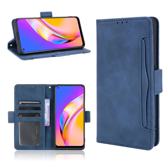 Estuche de cuero con tapa horizontal con patrón de piel de becerro con soporte y ranuras para tarjetas y marco de fotos, For OPPO A54 5G / A74 5G / A93 5G, For OPPO A55 5G / A53s 5G, For OPPO A74 4G / F19 4G, For OPPO A94 5G / Reno5Z 5G / F19 Pro+ 5G  ...