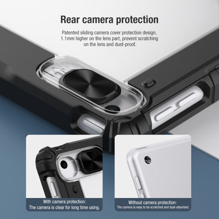 Estuche de cuero con tapa horizontal NILLKIN Bumper con ranura para bolígrafo y soporte
