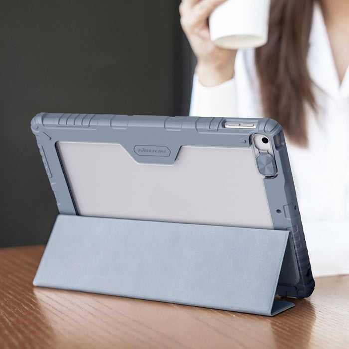 Estuche de cuero con tapa horizontal NILLKIN Bumper con ranura para bolígrafo y soporte