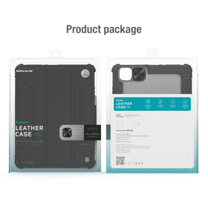 Estuche de cuero con tapa horizontal NILLKIN Bumper con ranura para bolígrafo y soporte