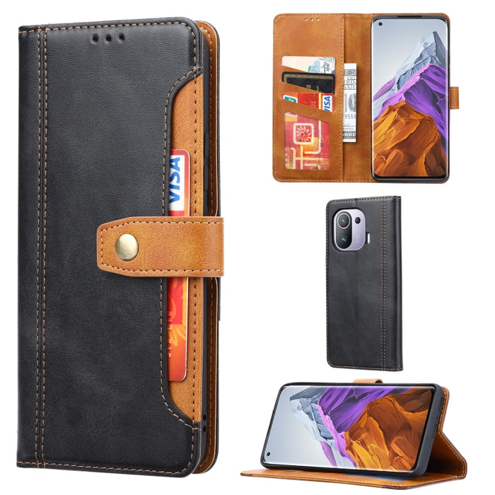 Estuche de cuero con tapa horizontal y cierre doble con textura de becerro con marco de fotos y soporte y ranuras para tarjetas y billetera, For Samsung Galaxy S21 FE, For Xiaomi Mi 11 Lite, For Xiaomi Mi 11 Pro