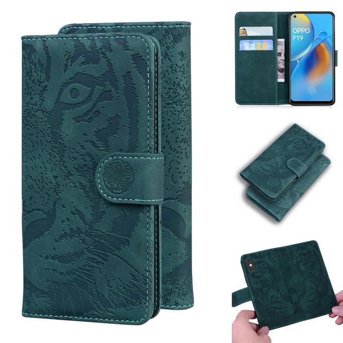 Tiger Embossing Pattern Funda de cuero con tapa horizontal con soporte y ranuras para tarjetas y billetera, For OPPO A15 / A15S, For OPPO A55 5G / A54 4G, For OPPO Realme V11 5G, For OPPO A74 4G / F19 4G, For OPPO A92S / Reno4 Z 5G                     ...