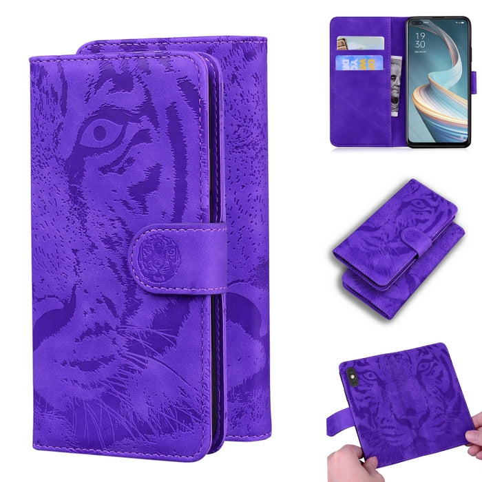 Tiger Embossing Pattern Funda de cuero con tapa horizontal con soporte y ranuras para tarjetas y billetera, For OPPO A15 / A15S, For OPPO A55 5G / A54 4G, For OPPO Realme V11 5G, For OPPO A74 4G / F19 4G, For OPPO A92S / Reno4 Z 5G                     ...