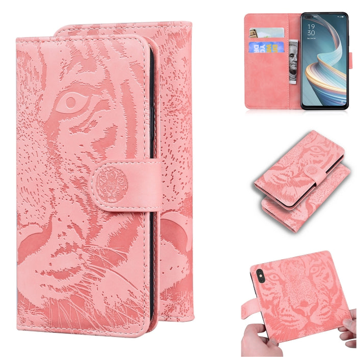Tiger Embossing Pattern Funda de cuero con tapa horizontal con soporte y ranuras para tarjetas y billetera, For OPPO A15 / A15S, For OPPO A55 5G / A54 4G, For OPPO Realme V11 5G, For OPPO A74 4G / F19 4G, For OPPO A92S / Reno4 Z 5G                     ...