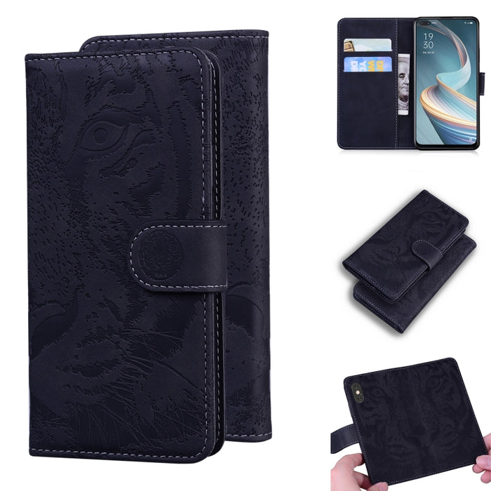 Tiger Embossing Pattern Funda de cuero con tapa horizontal con soporte y ranuras para tarjetas y billetera, For OPPO A15 / A15S, For OPPO A55 5G / A54 4G, For OPPO Realme V11 5G, For OPPO A74 4G / F19 4G, For OPPO A92S / Reno4 Z 5G                     ...