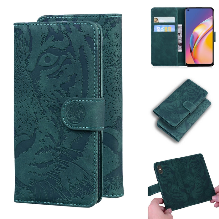 Tiger Embossing Pattern Funda de cuero con tapa horizontal con soporte y ranuras para tarjetas y billetera, For OPPO A15 / A15S, For OPPO A55 5G / A54 4G, For OPPO Realme V11 5G, For OPPO A74 4G / F19 4G, For OPPO A92S / Reno4 Z 5G                     ...