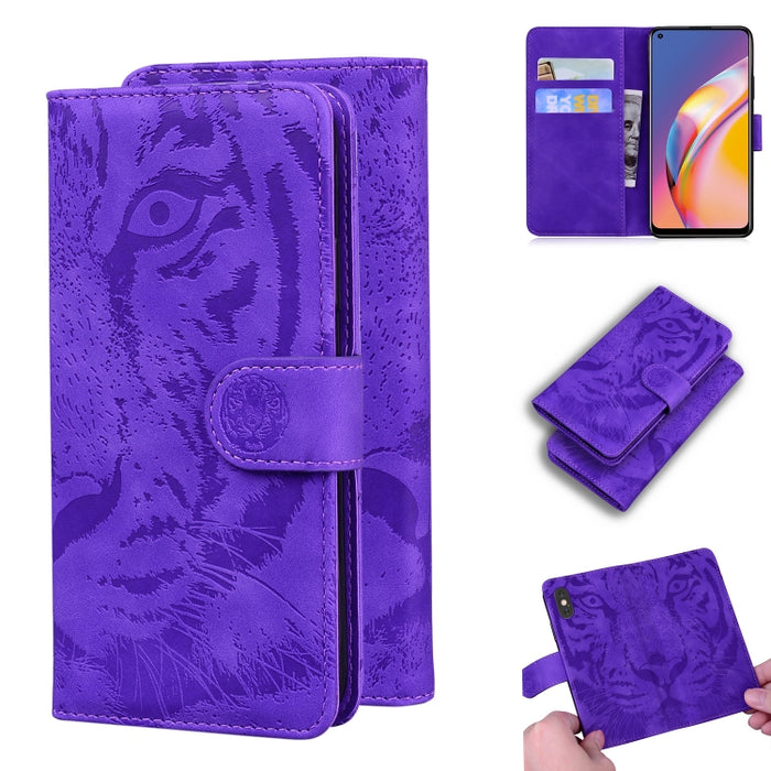 Tiger Embossing Pattern Funda de cuero con tapa horizontal con soporte y ranuras para tarjetas y billetera, For OPPO A15 / A15S, For OPPO A55 5G / A54 4G, For OPPO Realme V11 5G, For OPPO A74 4G / F19 4G, For OPPO A92S / Reno4 Z 5G                     ...