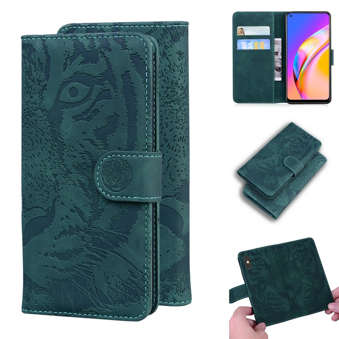 Tiger Embossing Pattern Funda de cuero con tapa horizontal con soporte y ranuras para tarjetas y billetera, For OPPO A15 / A15S, For OPPO A55 5G / A54 4G, For OPPO Realme V11 5G, For OPPO A74 4G / F19 4G, For OPPO A92S / Reno4 Z 5G                     ...