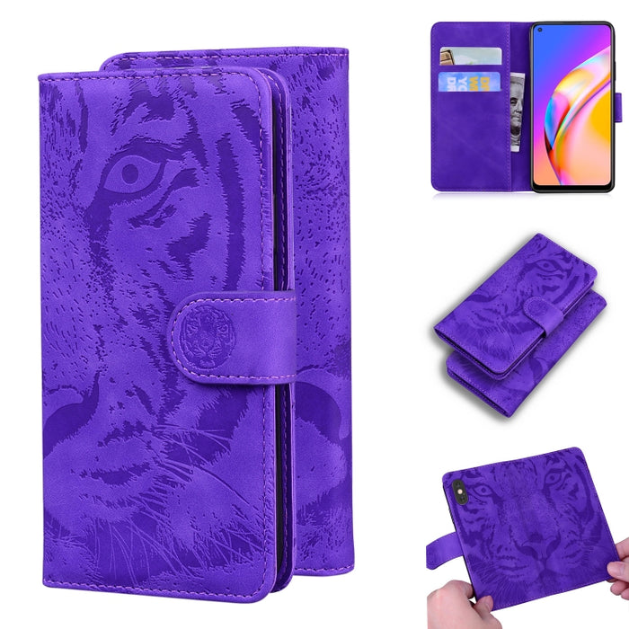 Tiger Embossing Pattern Funda de cuero con tapa horizontal con soporte y ranuras para tarjetas y billetera, For OPPO A15 / A15S, For OPPO A55 5G / A54 4G, For OPPO Realme V11 5G, For OPPO A74 4G / F19 4G, For OPPO A92S / Reno4 Z 5G                     ...