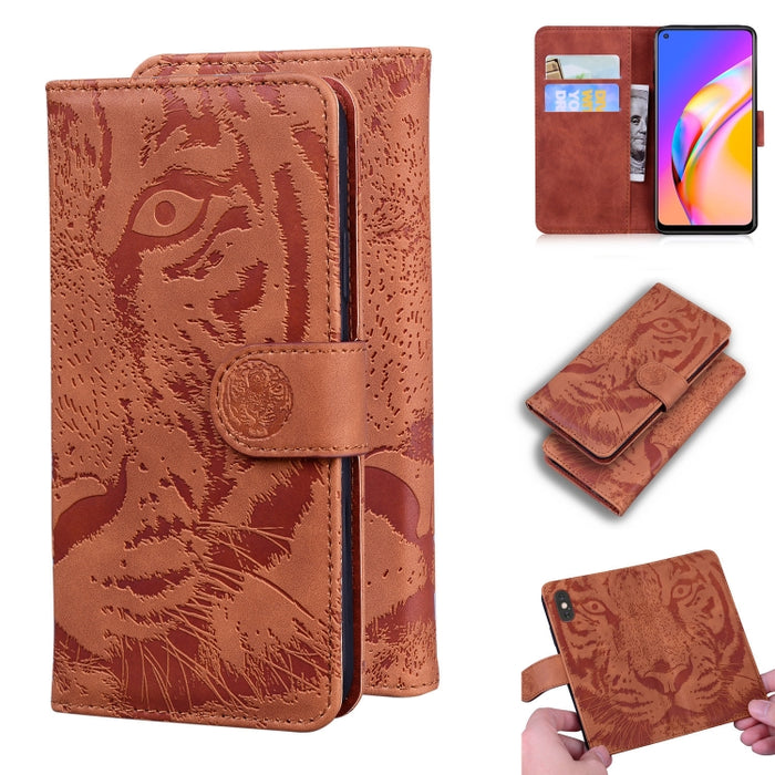 Tiger Embossing Pattern Funda de cuero con tapa horizontal con soporte y ranuras para tarjetas y billetera, For OPPO A15 / A15S, For OPPO A55 5G / A54 4G, For OPPO Realme V11 5G, For OPPO A74 4G / F19 4G, For OPPO A92S / Reno4 Z 5G                     ...