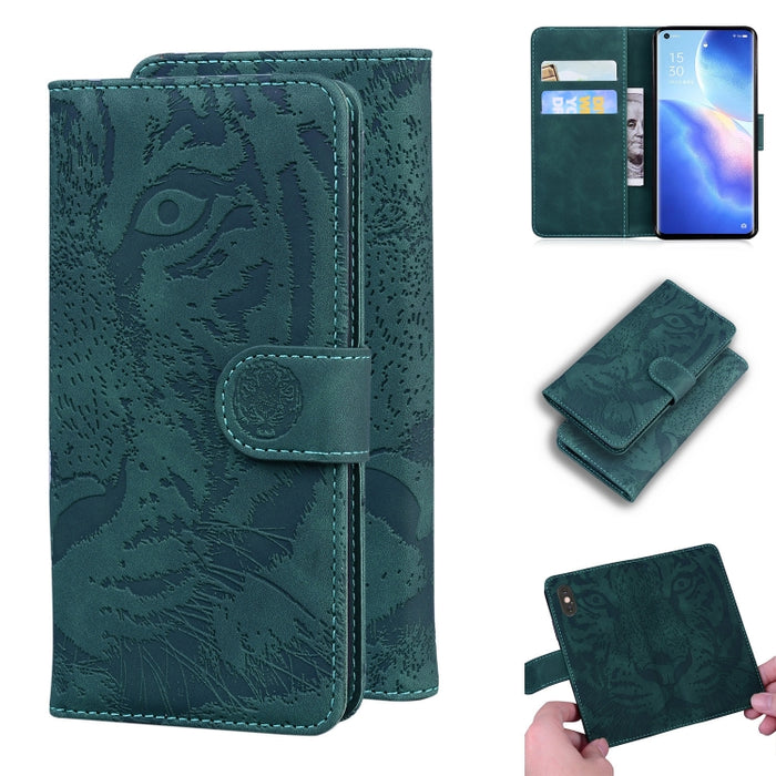Tiger Embossing Pattern Funda de cuero con tapa horizontal con soporte y ranuras para tarjetas y billetera, For OPPO A15 / A15S, For OPPO A55 5G / A54 4G, For OPPO Realme V11 5G, For OPPO A74 4G / F19 4G, For OPPO A92S / Reno4 Z 5G                     ...