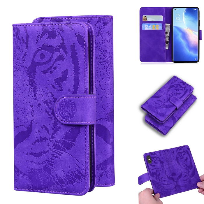 Tiger Embossing Pattern Funda de cuero con tapa horizontal con soporte y ranuras para tarjetas y billetera, For OPPO A15 / A15S, For OPPO A55 5G / A54 4G, For OPPO Realme V11 5G, For OPPO A74 4G / F19 4G, For OPPO A92S / Reno4 Z 5G                     ...