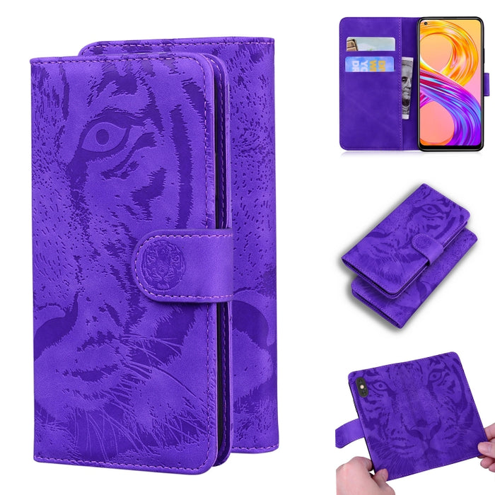 Tiger Embossing Pattern Funda de cuero con tapa horizontal con soporte y ranuras para tarjetas y billetera, For OPPO A15 / A15S, For OPPO A55 5G / A54 4G, For OPPO Realme V11 5G, For OPPO A74 4G / F19 4G, For OPPO A92S / Reno4 Z 5G                     ...
