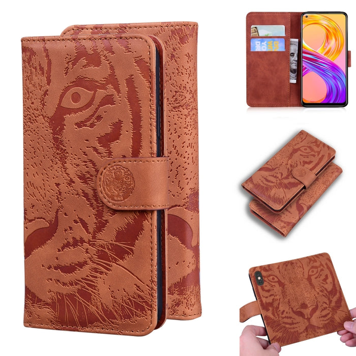 Tiger Embossing Pattern Funda de cuero con tapa horizontal con soporte y ranuras para tarjetas y billetera, For OPPO A15 / A15S, For OPPO A55 5G / A54 4G, For OPPO Realme V11 5G, For OPPO A74 4G / F19 4G, For OPPO A92S / Reno4 Z 5G                     ...