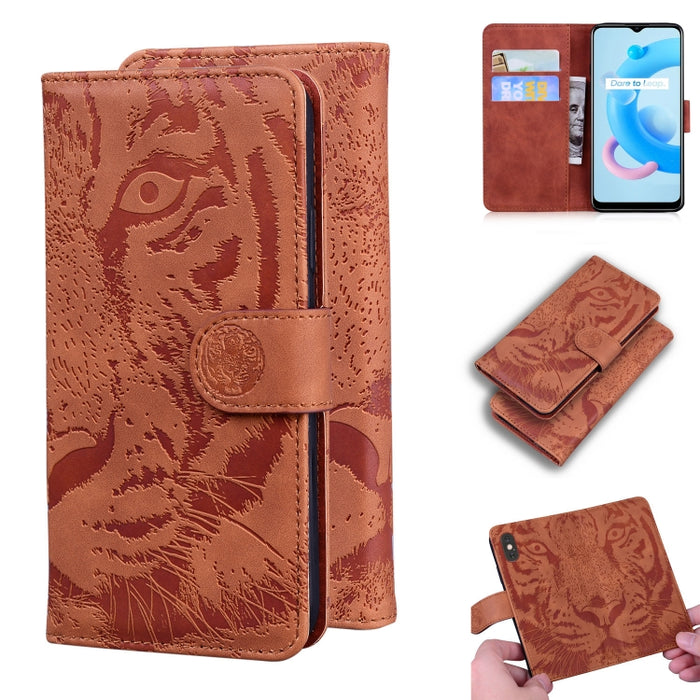 Tiger Embossing Pattern Funda de cuero con tapa horizontal con soporte y ranuras para tarjetas y billetera, For OPPO A15 / A15S, For OPPO A55 5G / A54 4G, For OPPO Realme V11 5G, For OPPO A74 4G / F19 4G, For OPPO A92S / Reno4 Z 5G                     ...