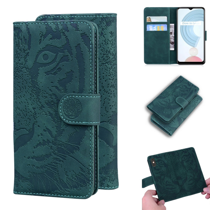 Tiger Embossing Pattern Funda de cuero con tapa horizontal con soporte y ranuras para tarjetas y billetera, For OPPO A15 / A15S, For OPPO A55 5G / A54 4G, For OPPO Realme V11 5G, For OPPO A74 4G / F19 4G, For OPPO A92S / Reno4 Z 5G                     ...