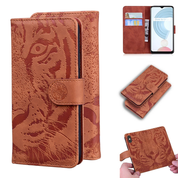 Tiger Embossing Pattern Funda de cuero con tapa horizontal con soporte y ranuras para tarjetas y billetera, For OPPO A15 / A15S, For OPPO A55 5G / A54 4G, For OPPO Realme V11 5G, For OPPO A74 4G / F19 4G, For OPPO A92S / Reno4 Z 5G                     ...