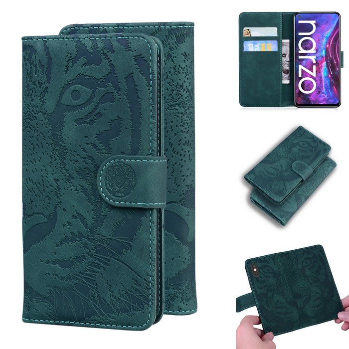 Tiger Embossing Pattern Funda de cuero con tapa horizontal con soporte y ranuras para tarjetas y billetera, For OPPO A15 / A15S, For OPPO A55 5G / A54 4G, For OPPO Realme V11 5G, For OPPO A74 4G / F19 4G, For OPPO A92S / Reno4 Z 5G                     ...