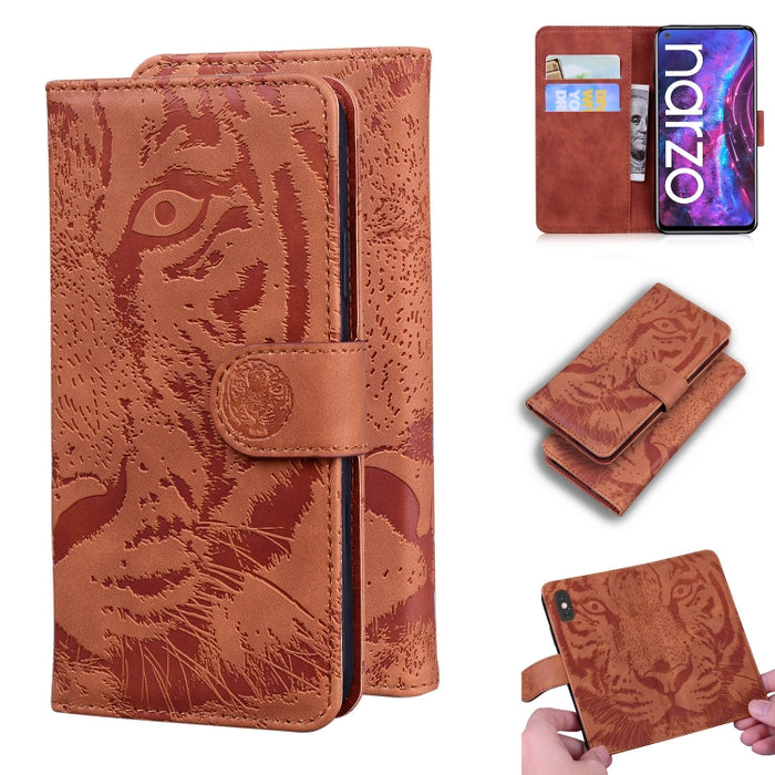 Tiger Embossing Pattern Funda de cuero con tapa horizontal con soporte y ranuras para tarjetas y billetera, For OPPO A15 / A15S, For OPPO A55 5G / A54 4G, For OPPO Realme V11 5G, For OPPO A74 4G / F19 4G, For OPPO A92S / Reno4 Z 5G                     ...