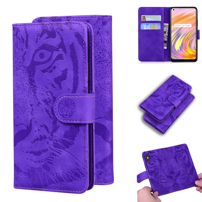 Tiger Embossing Pattern Funda de cuero con tapa horizontal con soporte y ranuras para tarjetas y billetera, For OPPO A15 / A15S, For OPPO A55 5G / A54 4G, For OPPO Realme V11 5G, For OPPO A74 4G / F19 4G, For OPPO A92S / Reno4 Z 5G                     ...