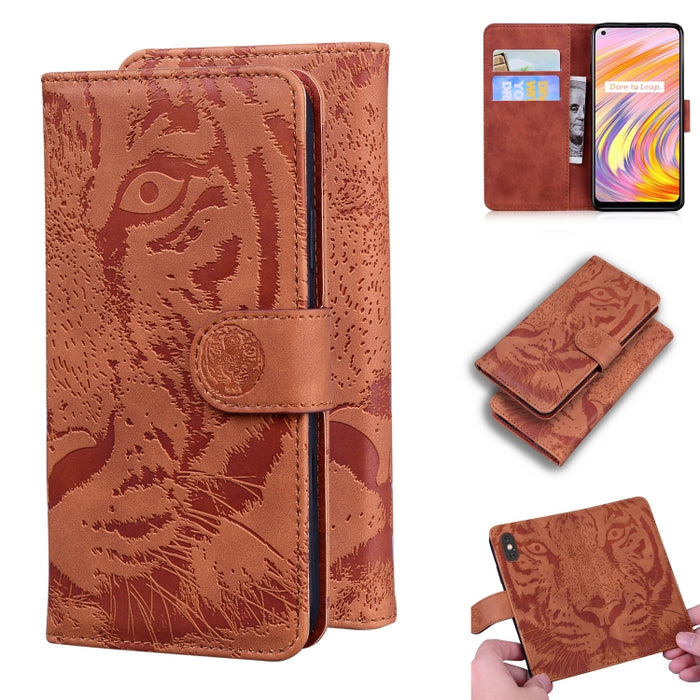 Tiger Embossing Pattern Funda de cuero con tapa horizontal con soporte y ranuras para tarjetas y billetera, For OPPO A15 / A15S, For OPPO A55 5G / A54 4G, For OPPO Realme V11 5G, For OPPO A74 4G / F19 4G, For OPPO A92S / Reno4 Z 5G                     ...