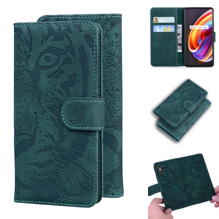 Tiger Embossing Pattern Funda de cuero con tapa horizontal con soporte y ranuras para tarjetas y billetera, For OPPO Realme X7 Pro 5G, For OPPO Reno 5 4G / Reno 5 5G, For OPPO Reno5 K / Find X3 Lite, For OPPO Reno5 Pro 5G                               ...