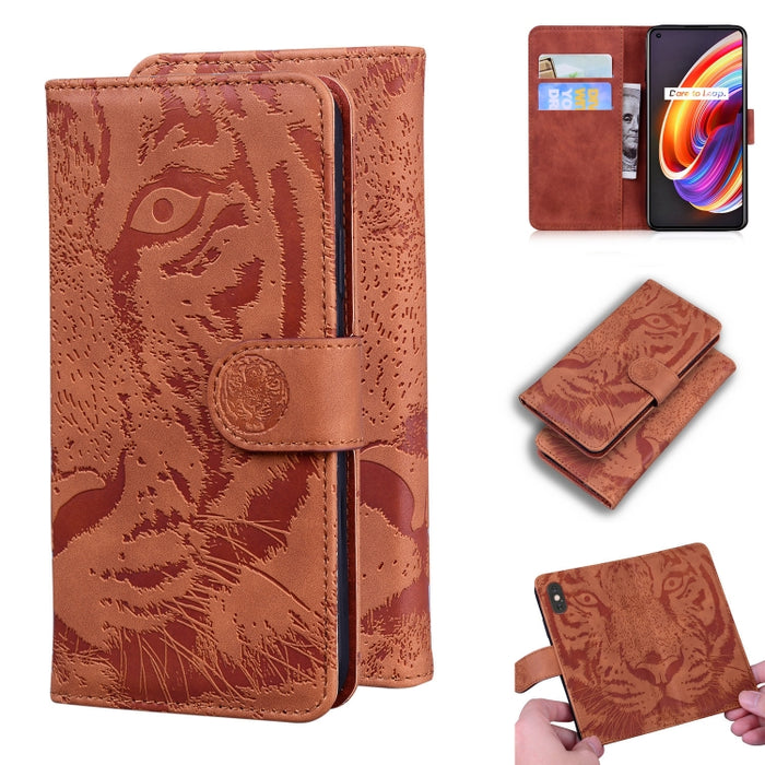 Tiger Embossing Pattern Funda de cuero con tapa horizontal con soporte y ranuras para tarjetas y billetera, For OPPO Realme X7 Pro 5G, For OPPO Reno 5 4G / Reno 5 5G, For OPPO Reno5 K / Find X3 Lite, For OPPO Reno5 Pro 5G                               ...