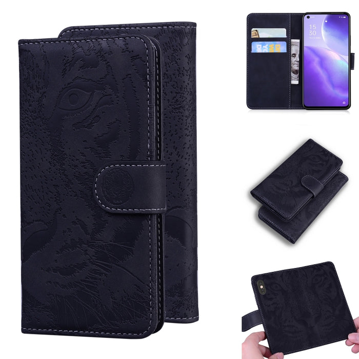 Tiger Embossing Pattern Funda de cuero con tapa horizontal con soporte y ranuras para tarjetas y billetera, For OPPO Realme X7 Pro 5G, For OPPO Reno 5 4G / Reno 5 5G, For OPPO Reno5 K / Find X3 Lite, For OPPO Reno5 Pro 5G                               ...